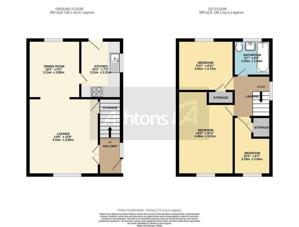 3 bedroom semi-detached house for sale - floorplan