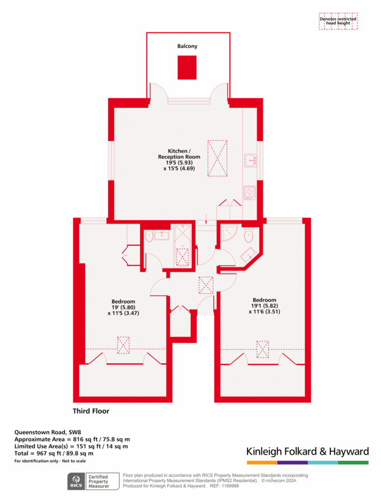 2 bedroom flat for sale - floorplan