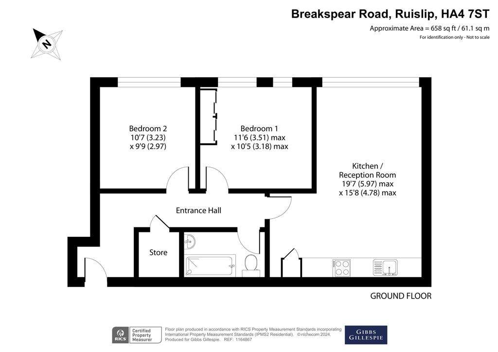 2 bedroom flat for sale - floorplan