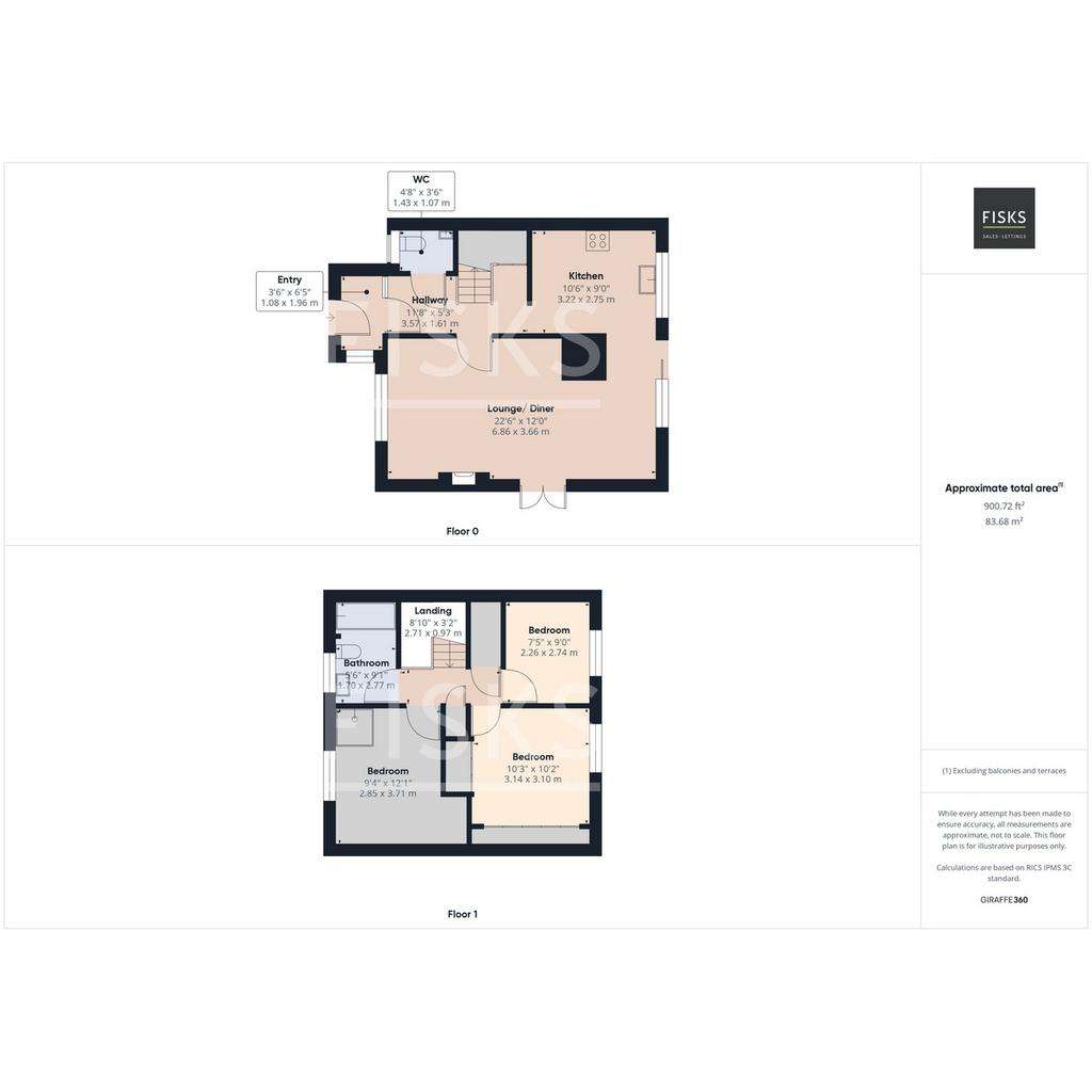 3 bedroom semi-detached house for sale - floorplan