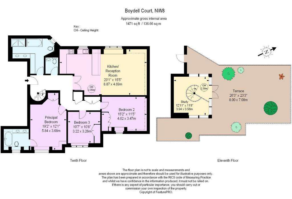 3 bedroom penthouse apartment to rent - floorplan