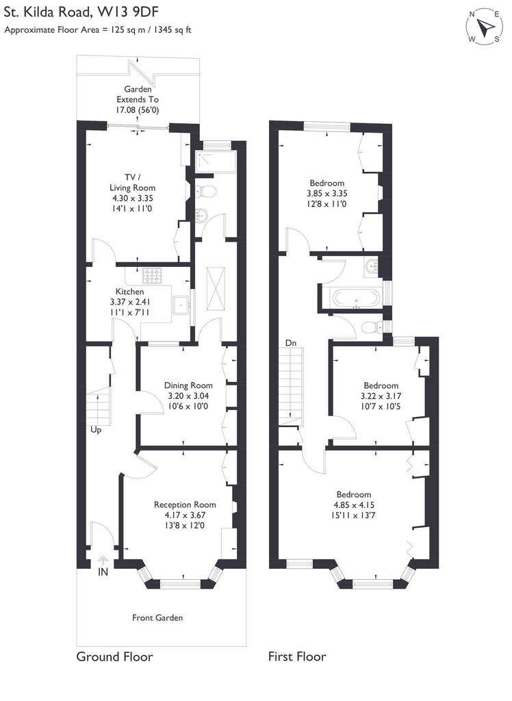 3 bedroom terraced house for sale - floorplan