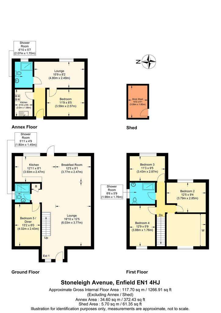 4 bedroom end of terrace house for sale - floorplan