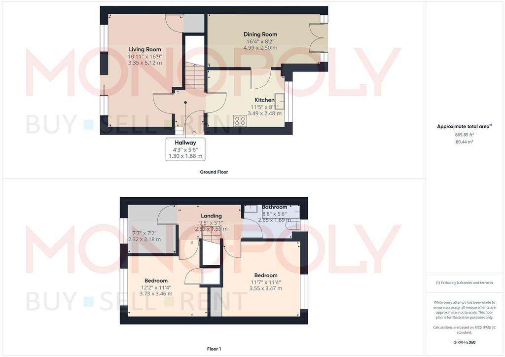 3 bedroom semi-detached house for sale - floorplan