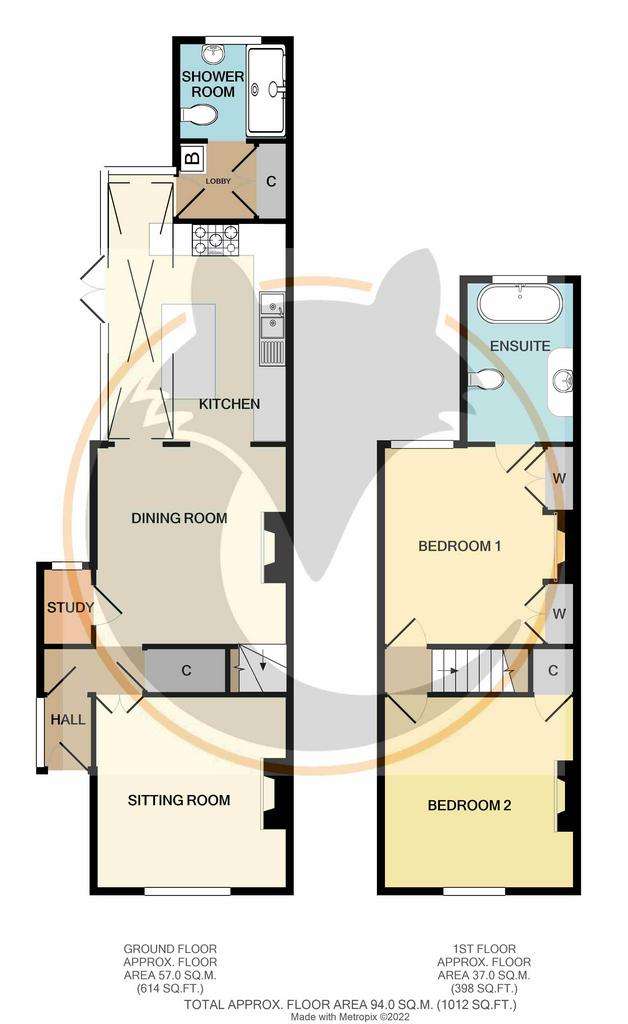 2 bedroom semi-detached house for sale - floorplan