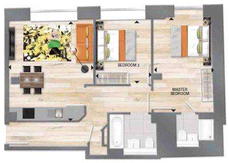 2 bedroom flat to rent - floorplan