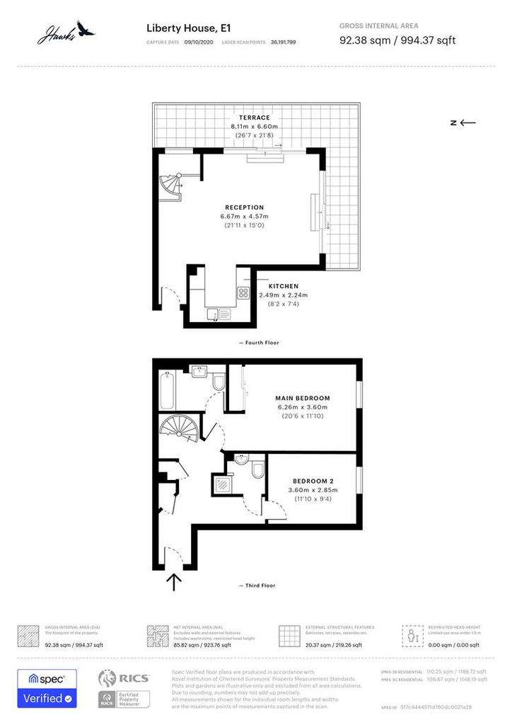 2 bedroom flat to rent - floorplan