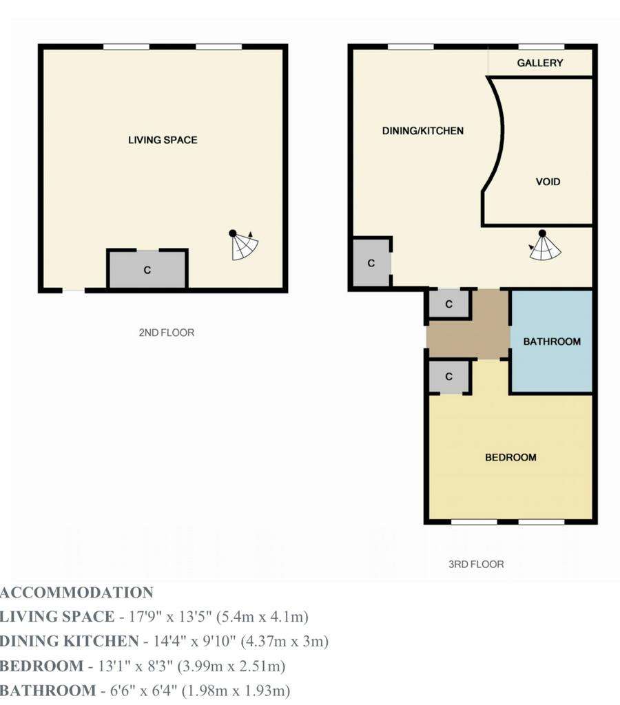 1 bedroom duplex apartment to rent - floorplan