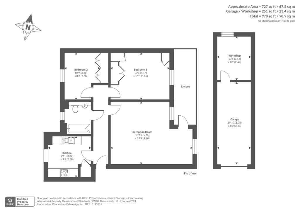 2 bedroom flat for sale - floorplan