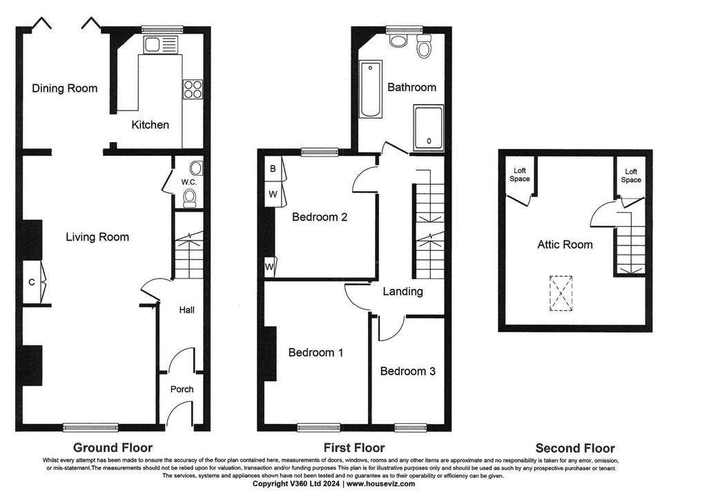 3 bedroom terraced house for sale - floorplan