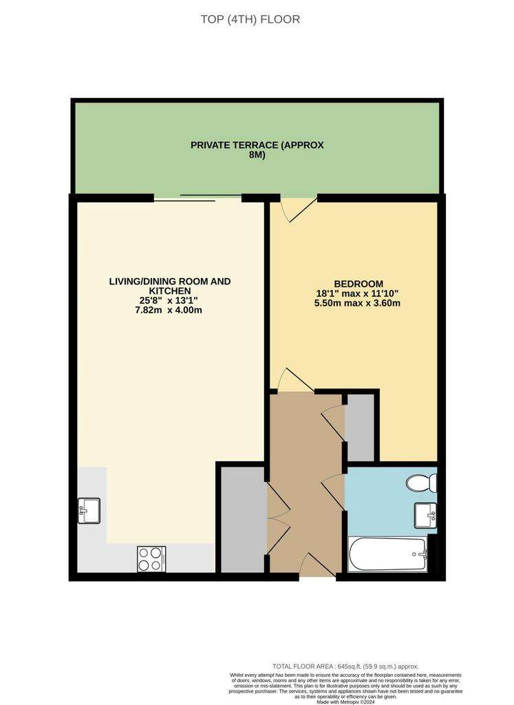 1 bedroom flat to rent - floorplan