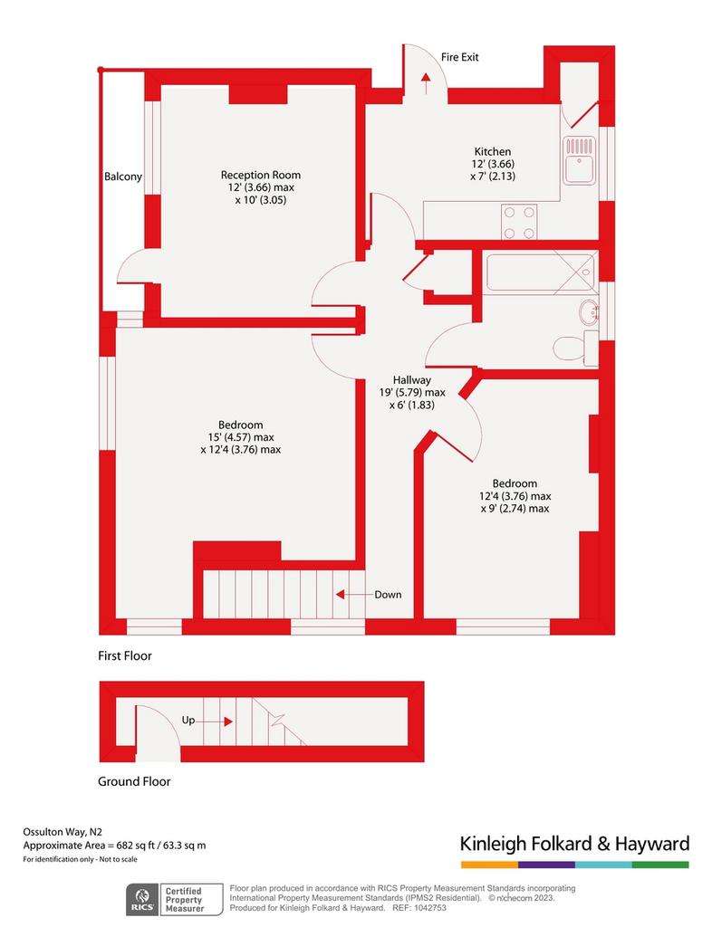 2 bedroom flat to rent - floorplan