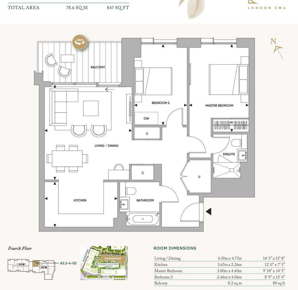 2 bedroom flat to rent - floorplan