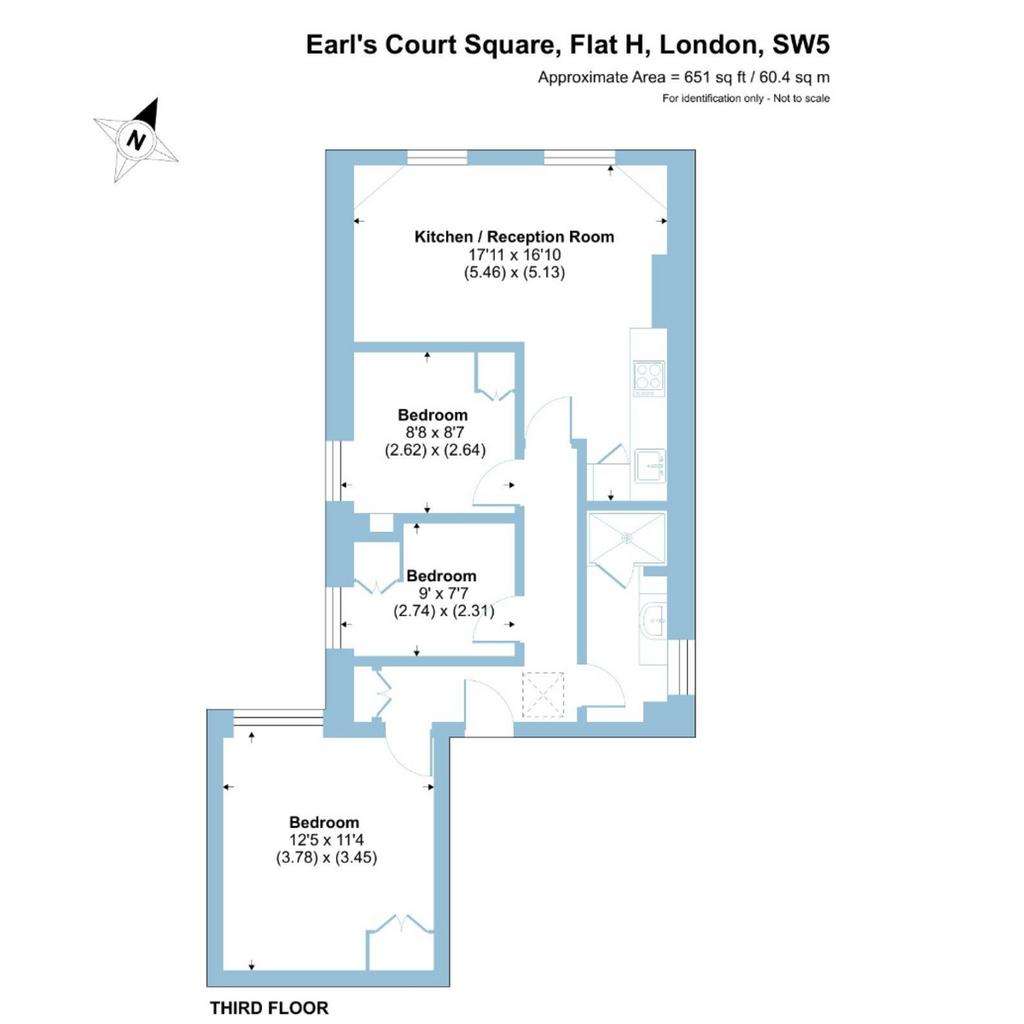 3 bedroom flat to rent - floorplan