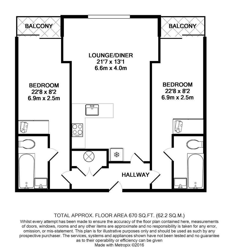 2 bedroom flat to rent - floorplan