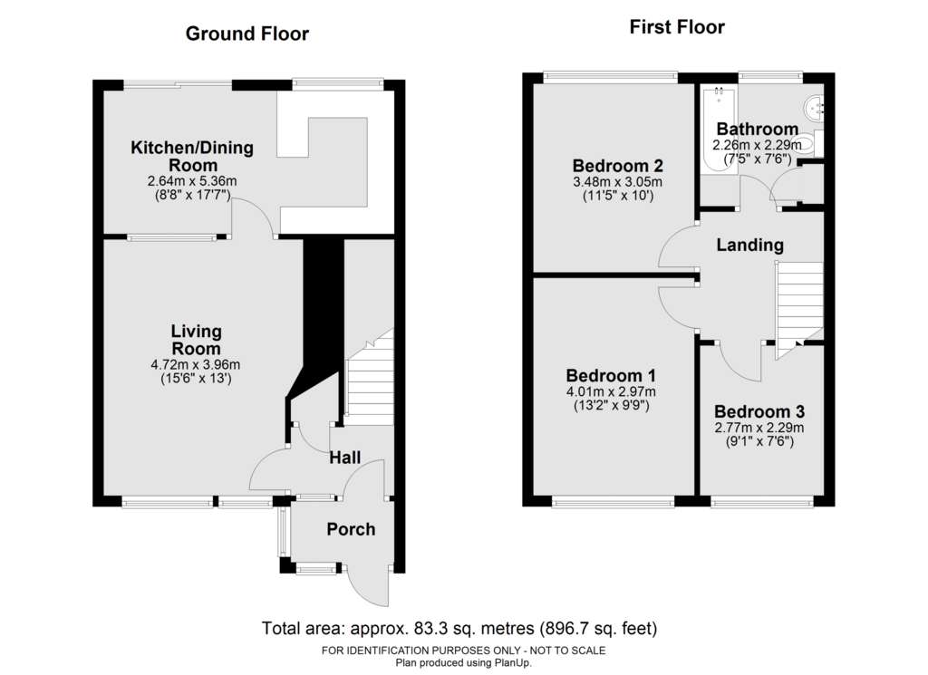 3 bedroom semi-detached house for sale - floorplan