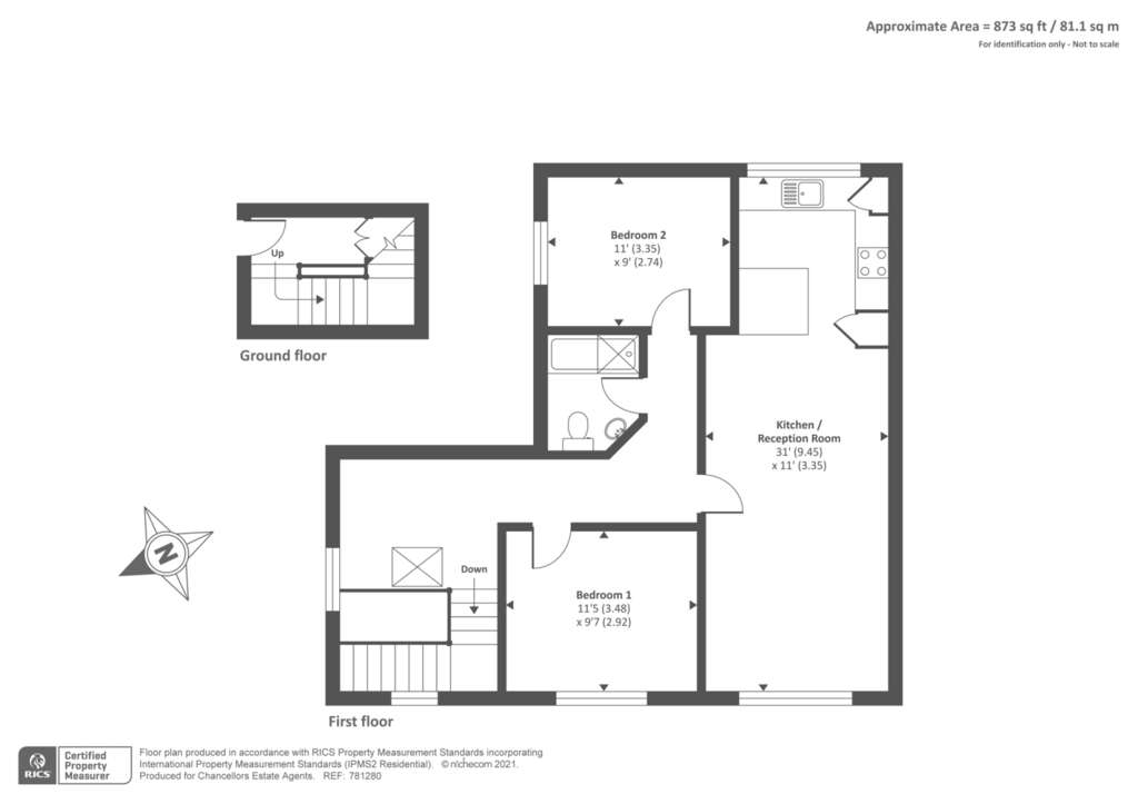 2 bedroom maisonette for sale - floorplan