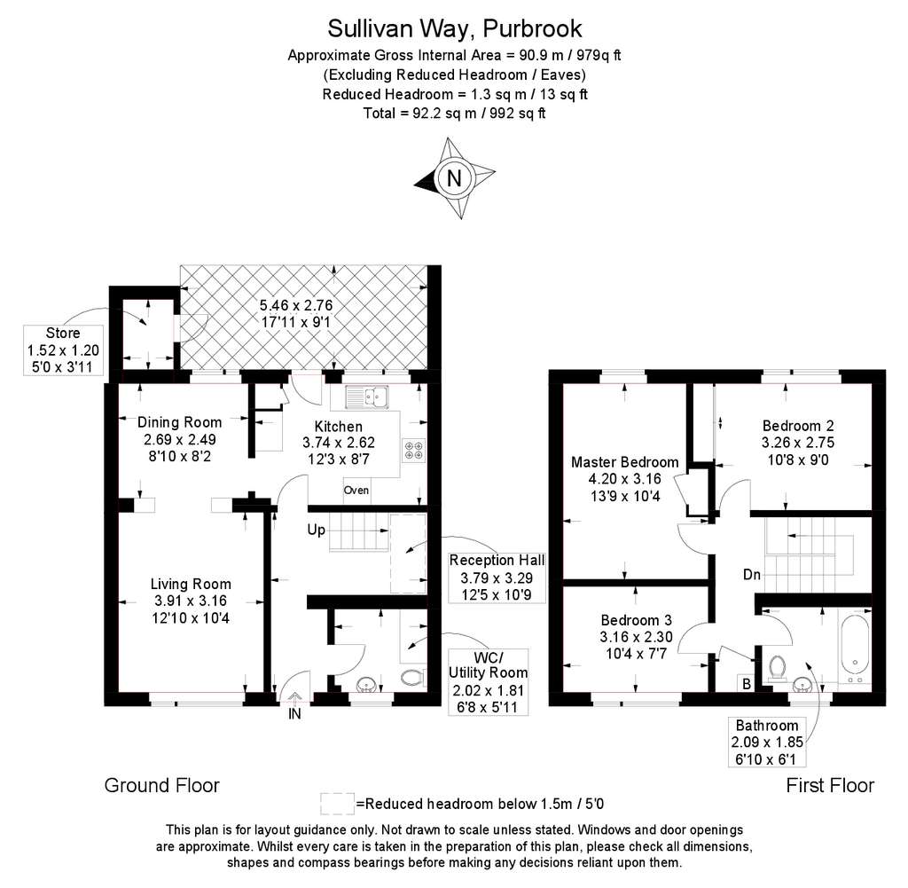 3 bedroom house for sale - floorplan