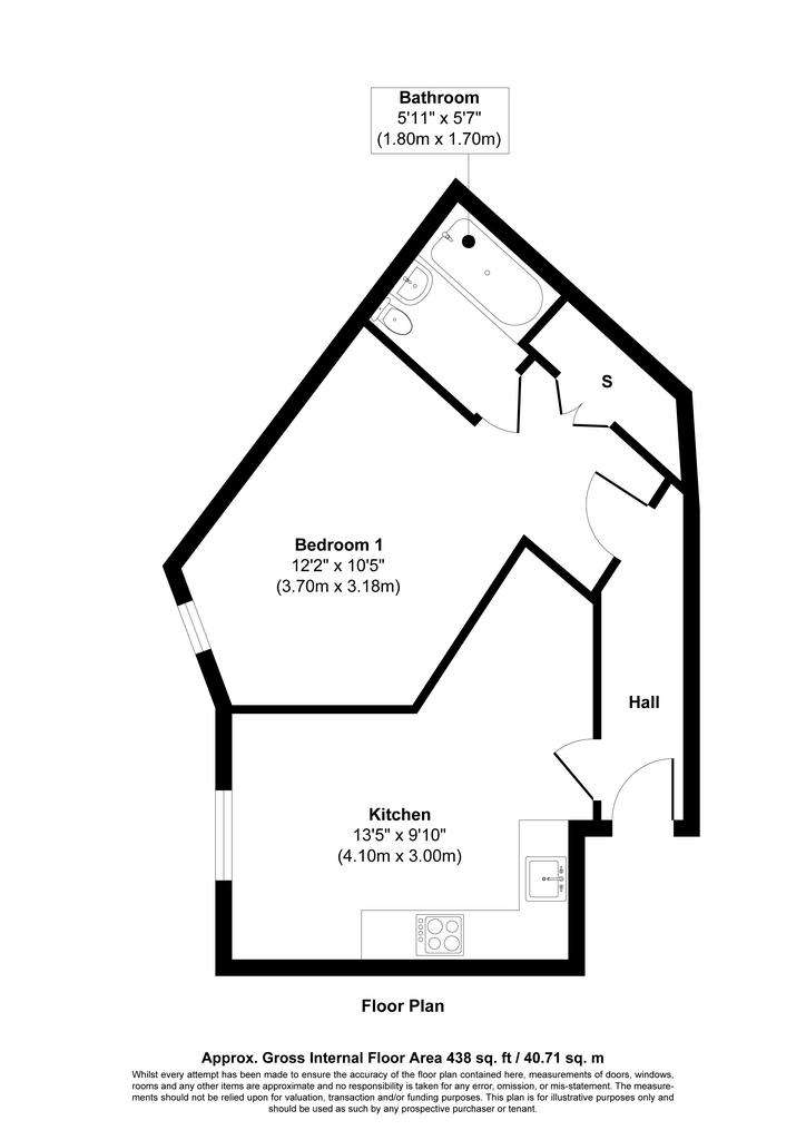 1 bedroom flat for sale - floorplan