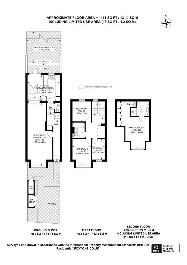 4 bedroom terraced house to rent - floorplan