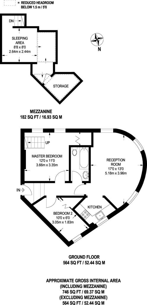 2 bedroom flat to rent - floorplan