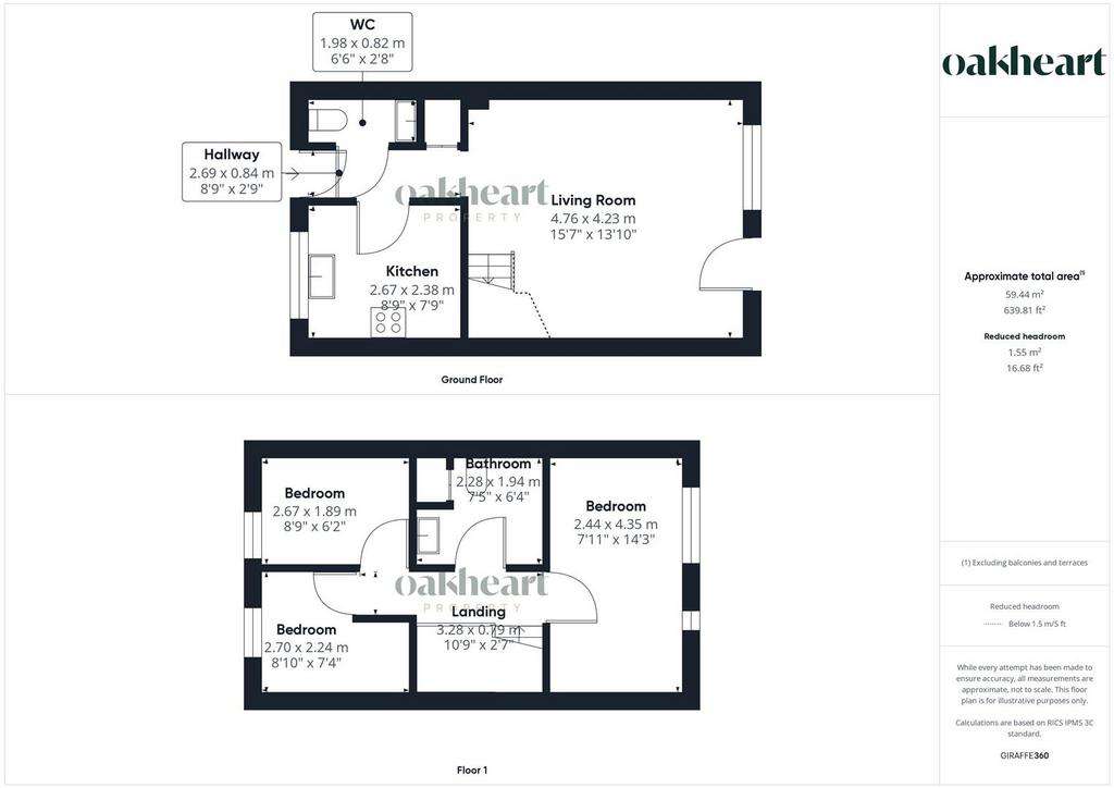 3 bedroom terraced house for sale - floorplan