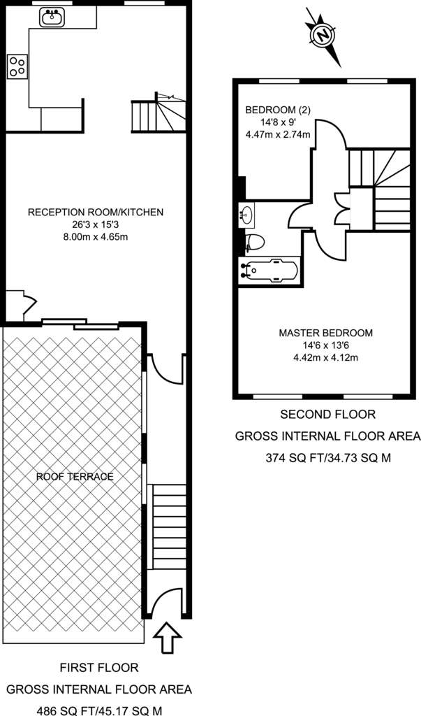 2 bedroom flat to rent - floorplan