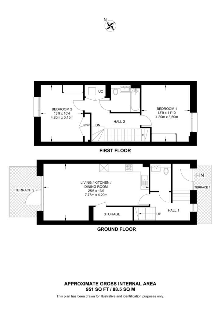 2 bedroom flat for sale - floorplan