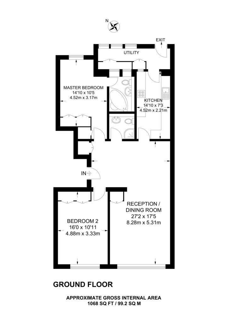 2 bedroom flat to rent - floorplan