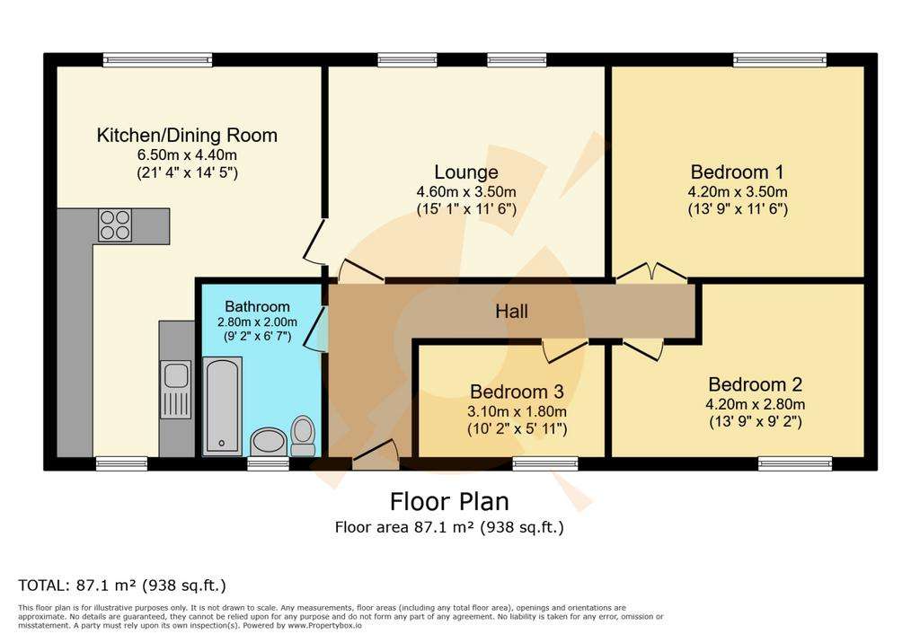 3 bedroom flat for sale - floorplan