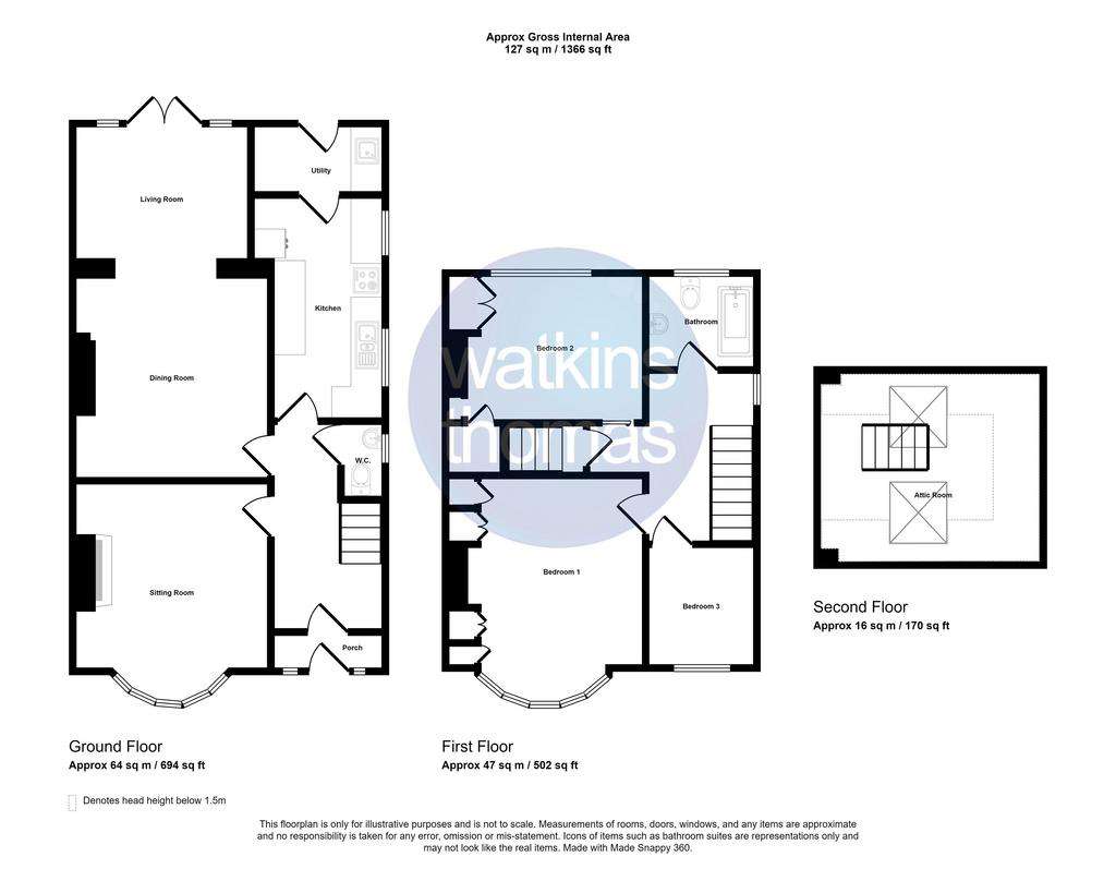 3 bedroom semi-detached house for sale - floorplan