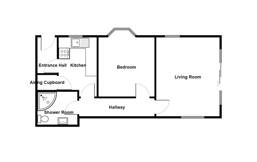 1 bedroom ground floor flat to rent - floorplan