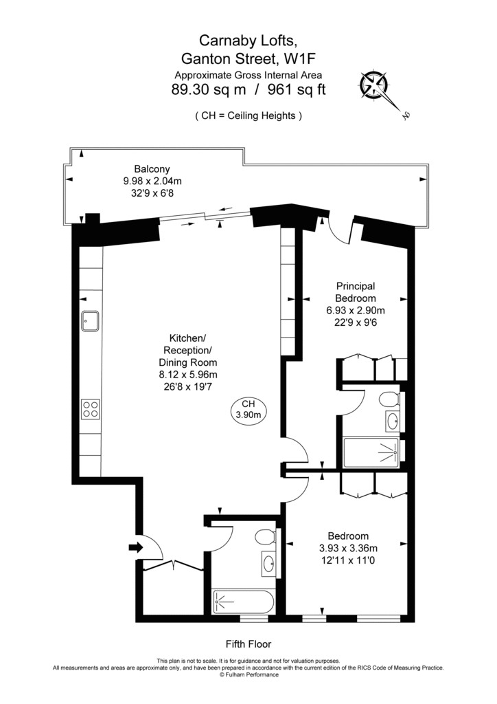 2 bedroom flat to rent - floorplan