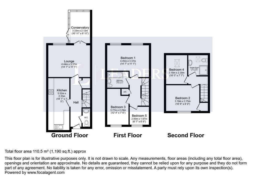 5 bedroom semi-detached house to rent - floorplan