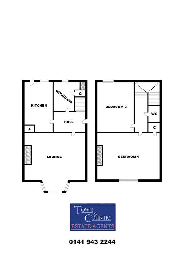 2 bedroom semi-detached house for sale - floorplan