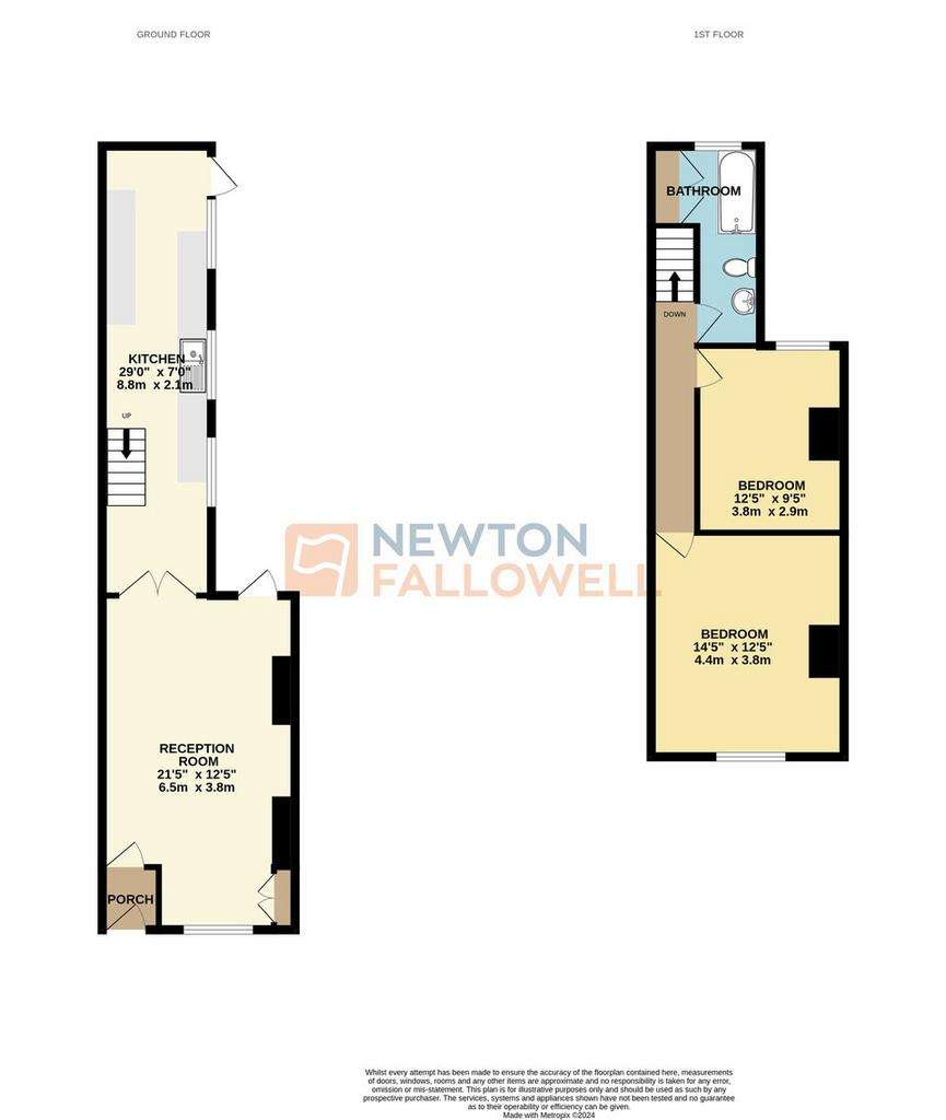 2 bedroom terraced house to rent - floorplan