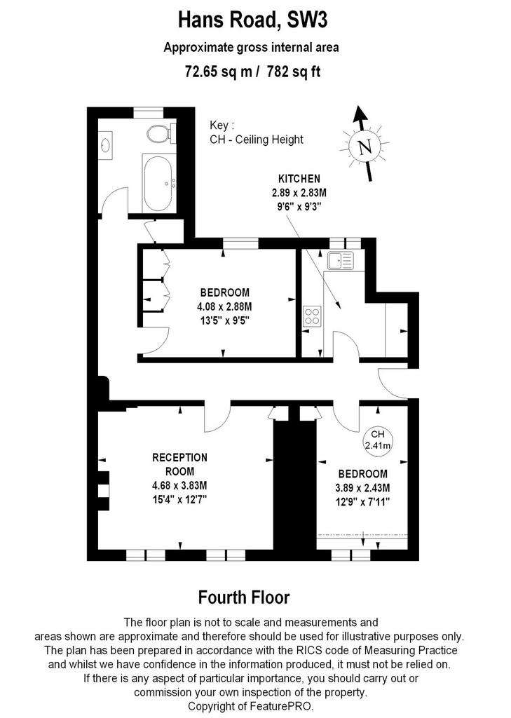 2 bedroom flat to rent - floorplan