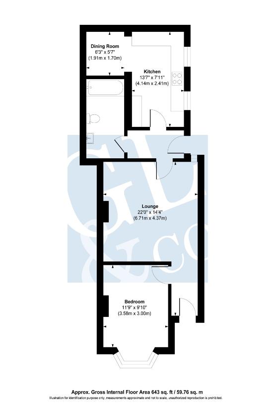 1 bedroom flat for sale - floorplan