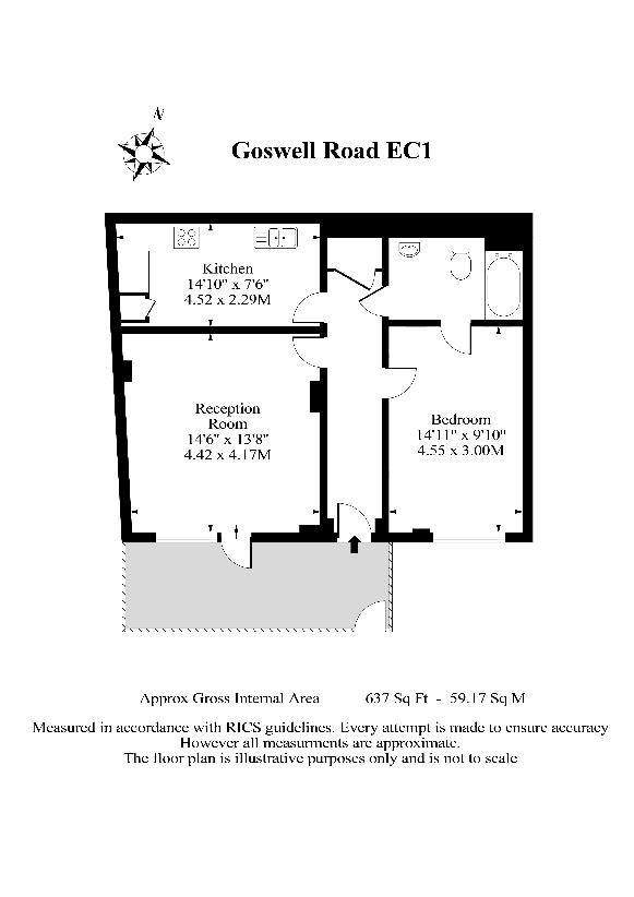 1 bedroom flat for sale - floorplan