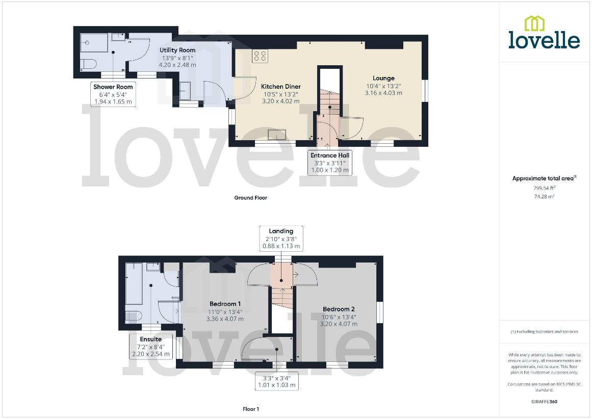 2 bedroom detached house for sale - floorplan