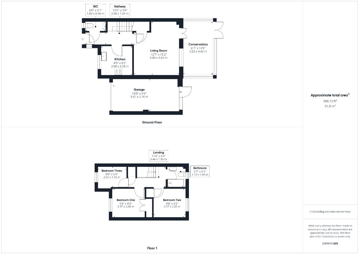 3 bedroom semi-detached house for sale - floorplan