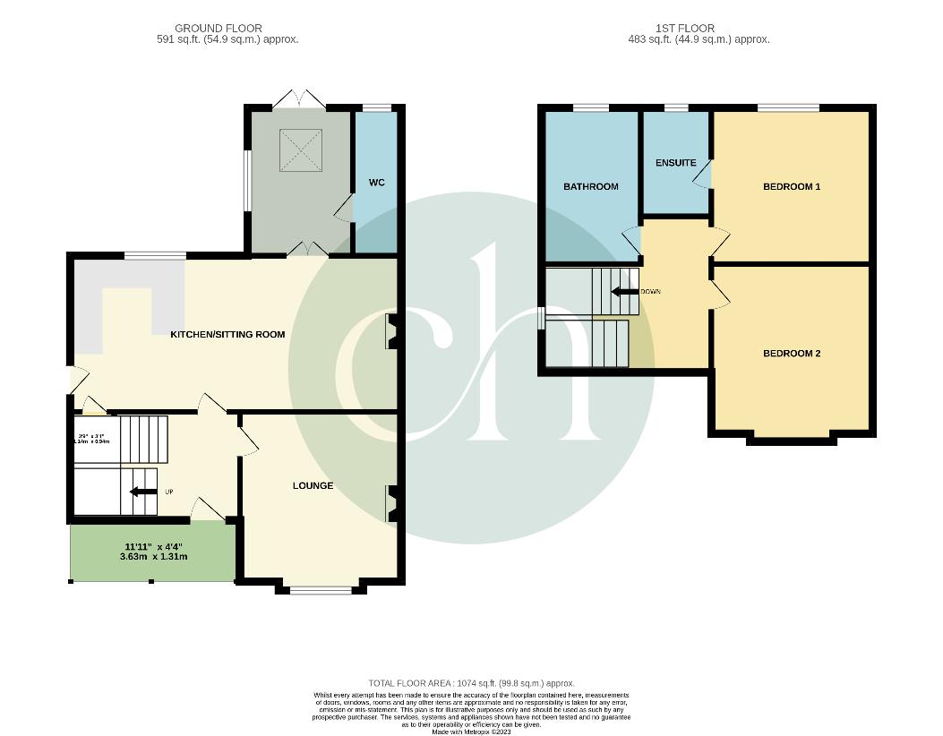 2 bedroom property for sale - floorplan