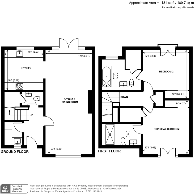 2 bedroom property for sale - floorplan