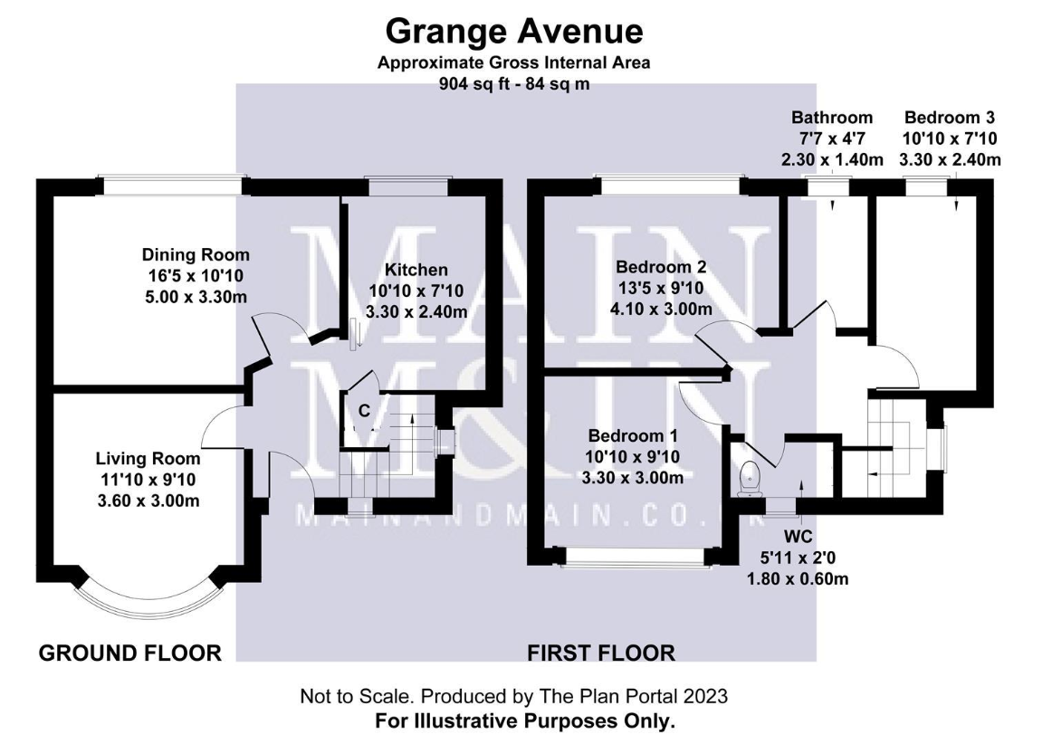 3 bedroom semi-detached house for sale - floorplan