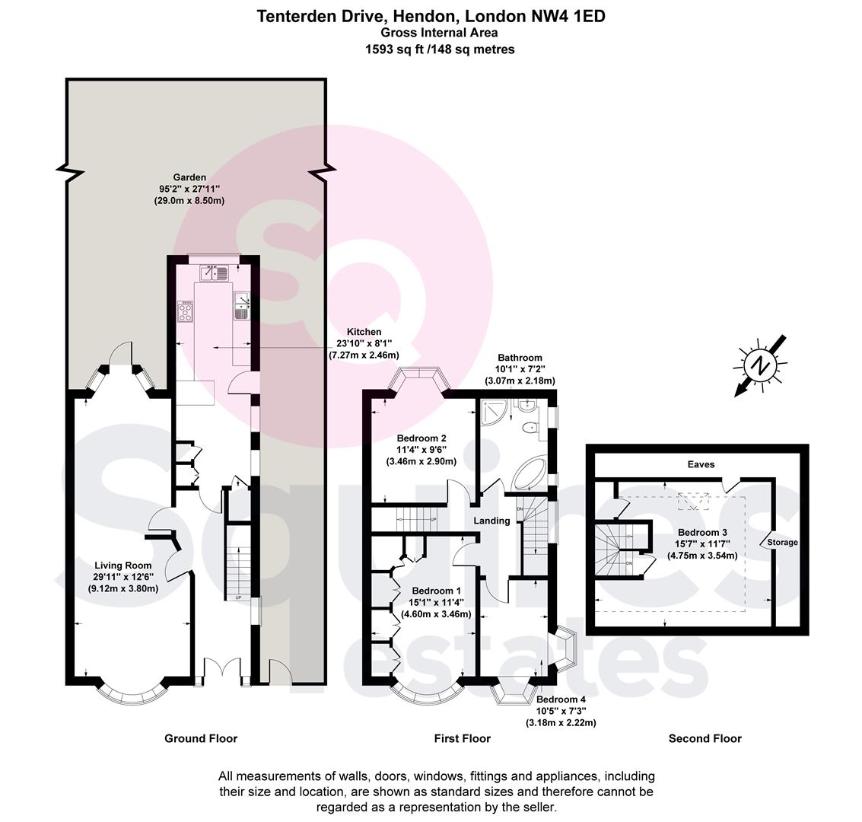 4 bedroom semi-detached house for sale - floorplan