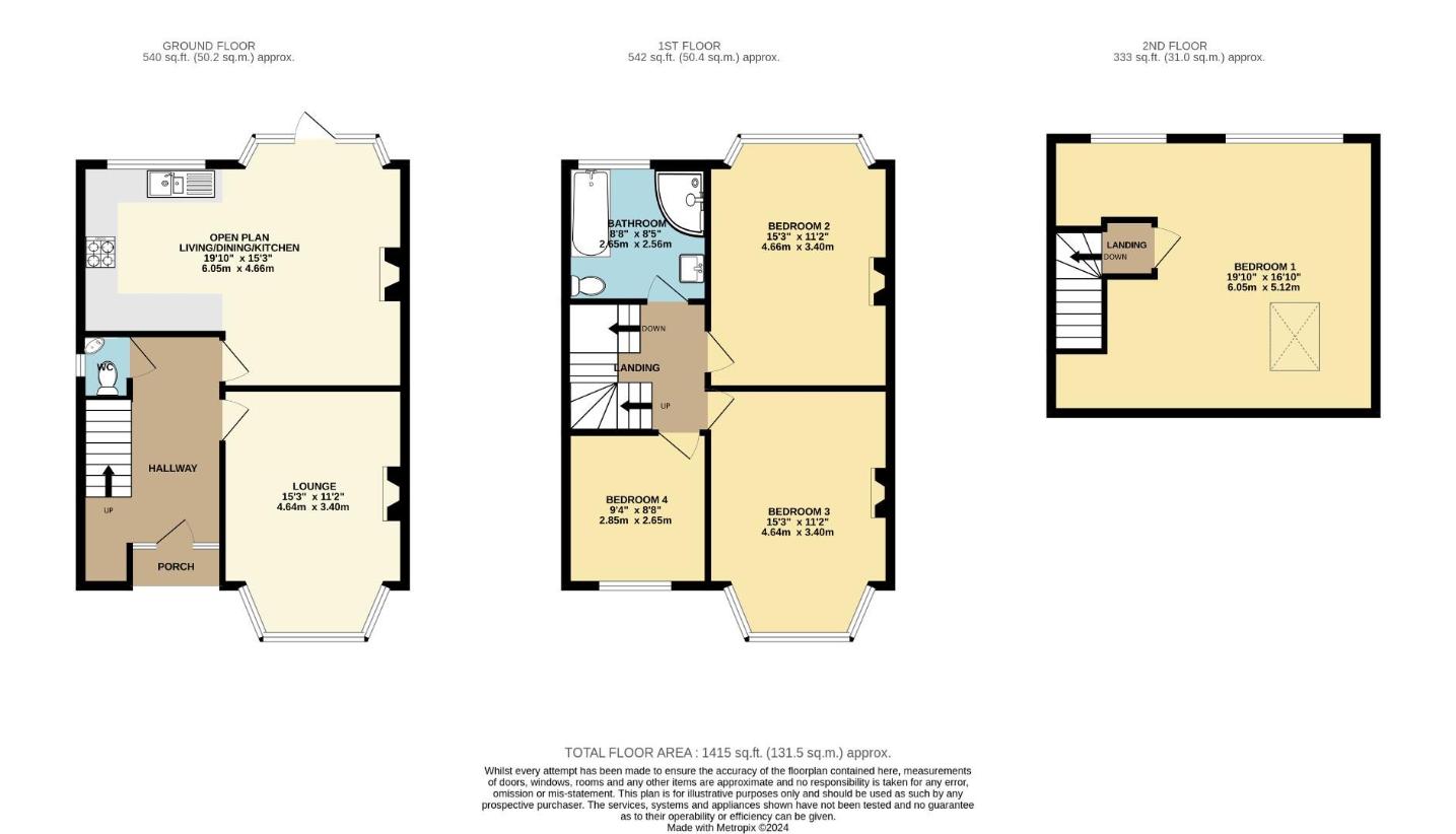 4 bedroom semi-detached house for sale - floorplan