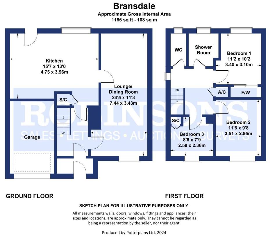 3 bedroom semi-detached house for sale - floorplan