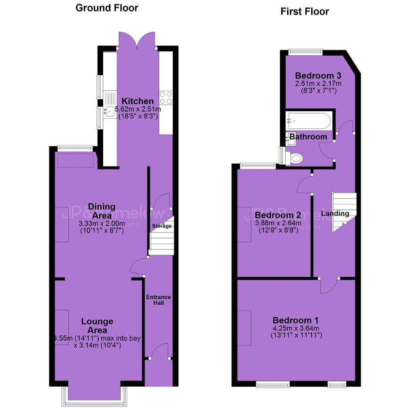 3 bedroom terraced house for sale - floorplan