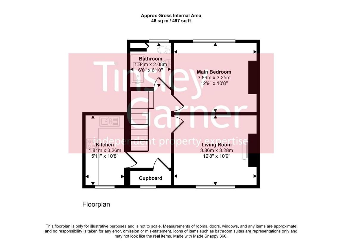 1 bedroom flat for sale - floorplan