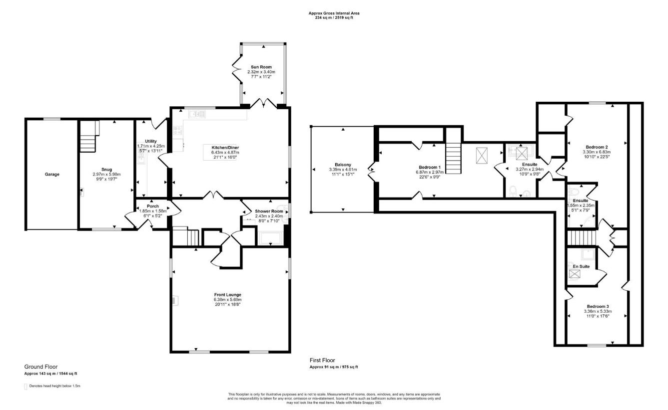 4 bedroom bungalow for sale - floorplan